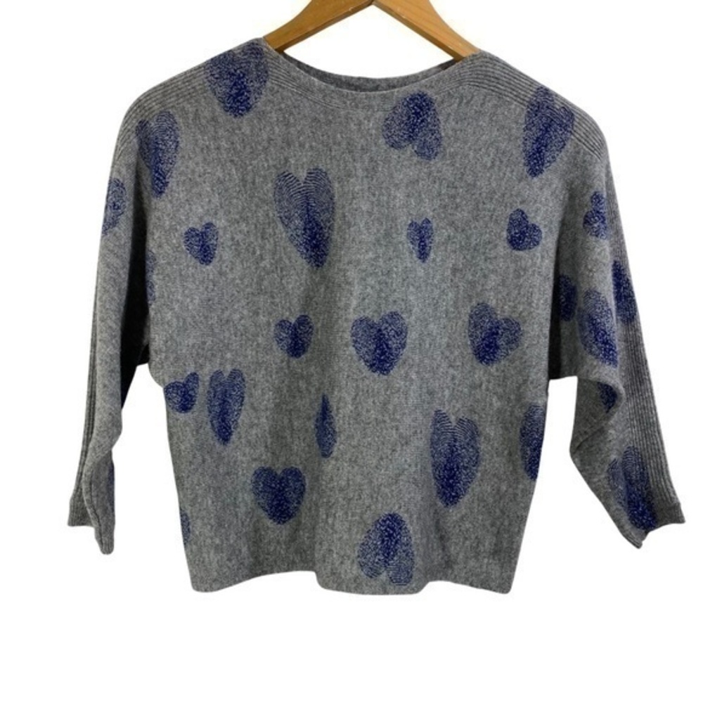 NWT Autumn Cashmere kid Thumbprint Hearts Dolman-Sleeve Sweater Size 10